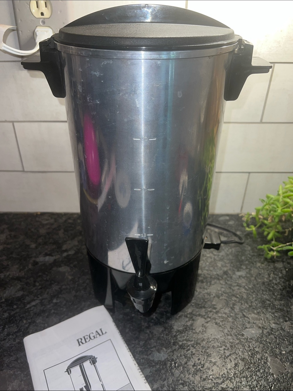 Regal Stainless Steel Coffee Pot electric percolator in Silver. Exc condition